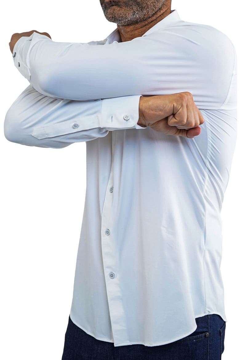 Einstein Contemporary Fit Stretch Button-Up Shirt, Alternate, color, WHITE