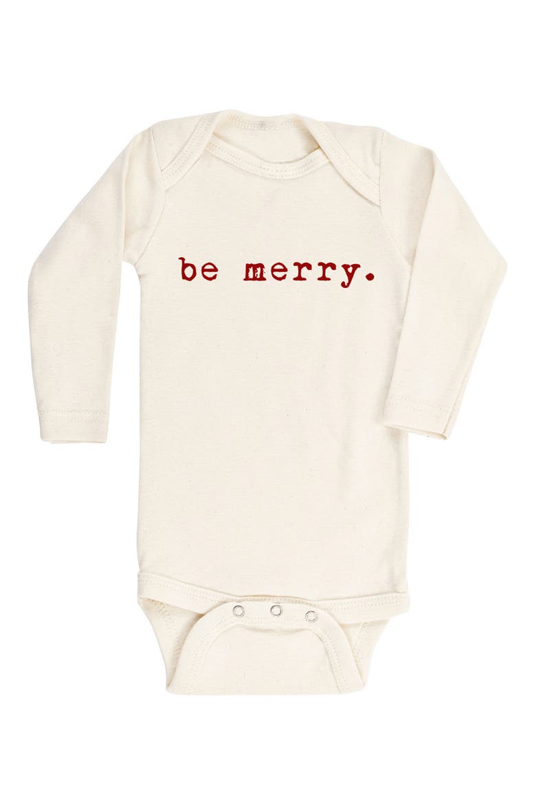 Be Merry Organic Cotton Bodysuit, Main, color, NATURAL
