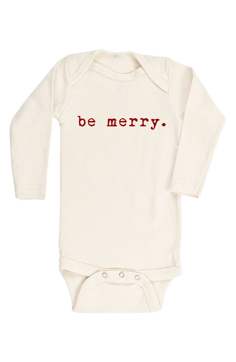 Tenth & Pine Be Merry Organic Cotton Bodysuit, Main, color, 