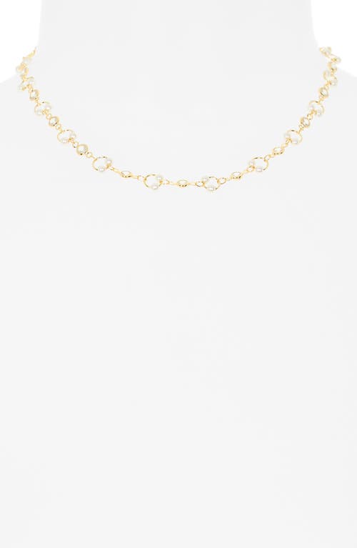 Nordstrom Rack Faux Pearl & Bezel Stone Necklace In Neutral