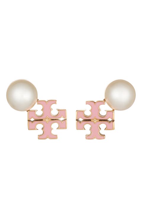 Moondance Faux Pearl & Icon Stud Earrings