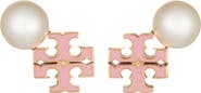 Tory Burch Moondance Faux Pearl & Icon Stud Earrings