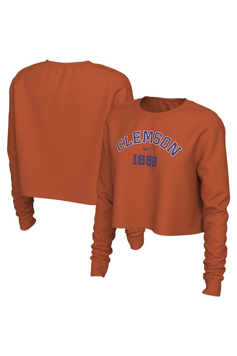 Women's Nike Orange Clemson Tigers Est. Cropped Long Sleeve T-Shirt, Main, color, Orange