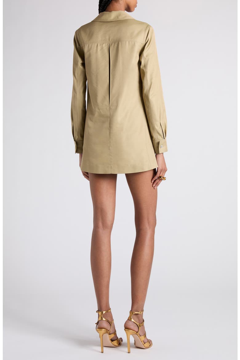 Long Sleeve Cotton & Silk Twill Utility Dress, Alternate, color, FG710 PALE SAGE