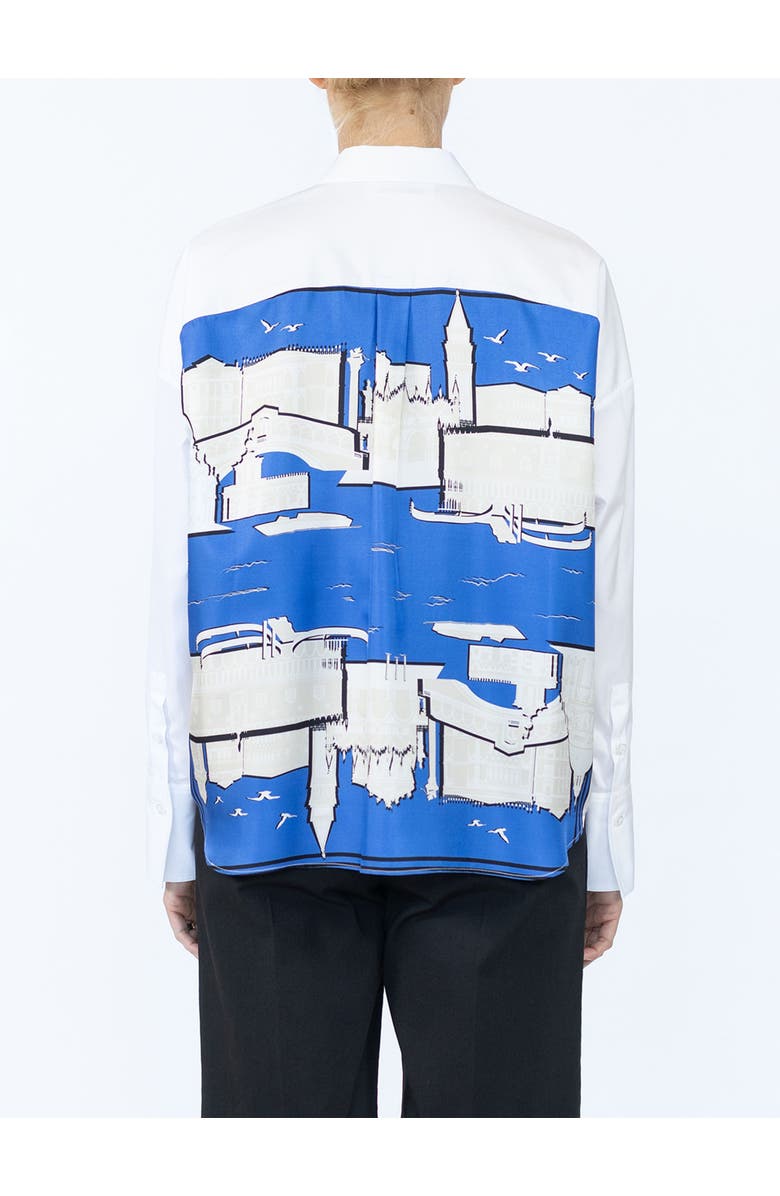 Callas Milano Sirene Scarf back shirt, Alternate, color, White/Lagoon