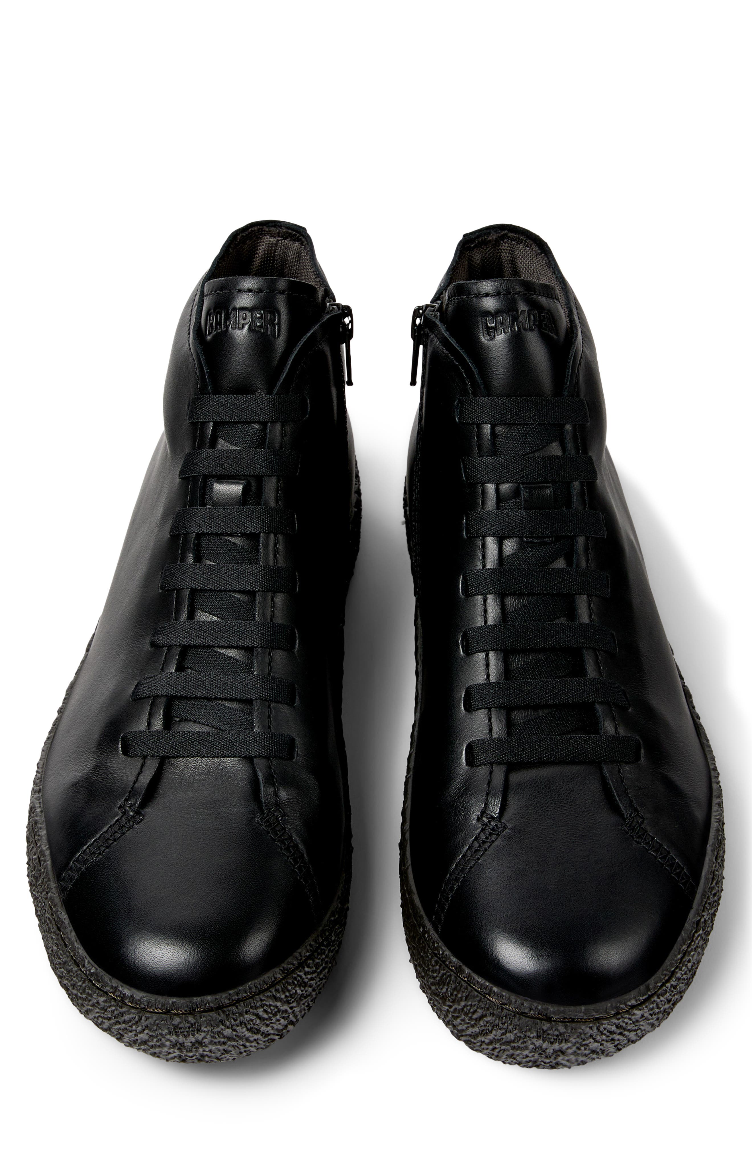 Peu Terreno Leather Ankle Boot, Alternate, color, BLACK