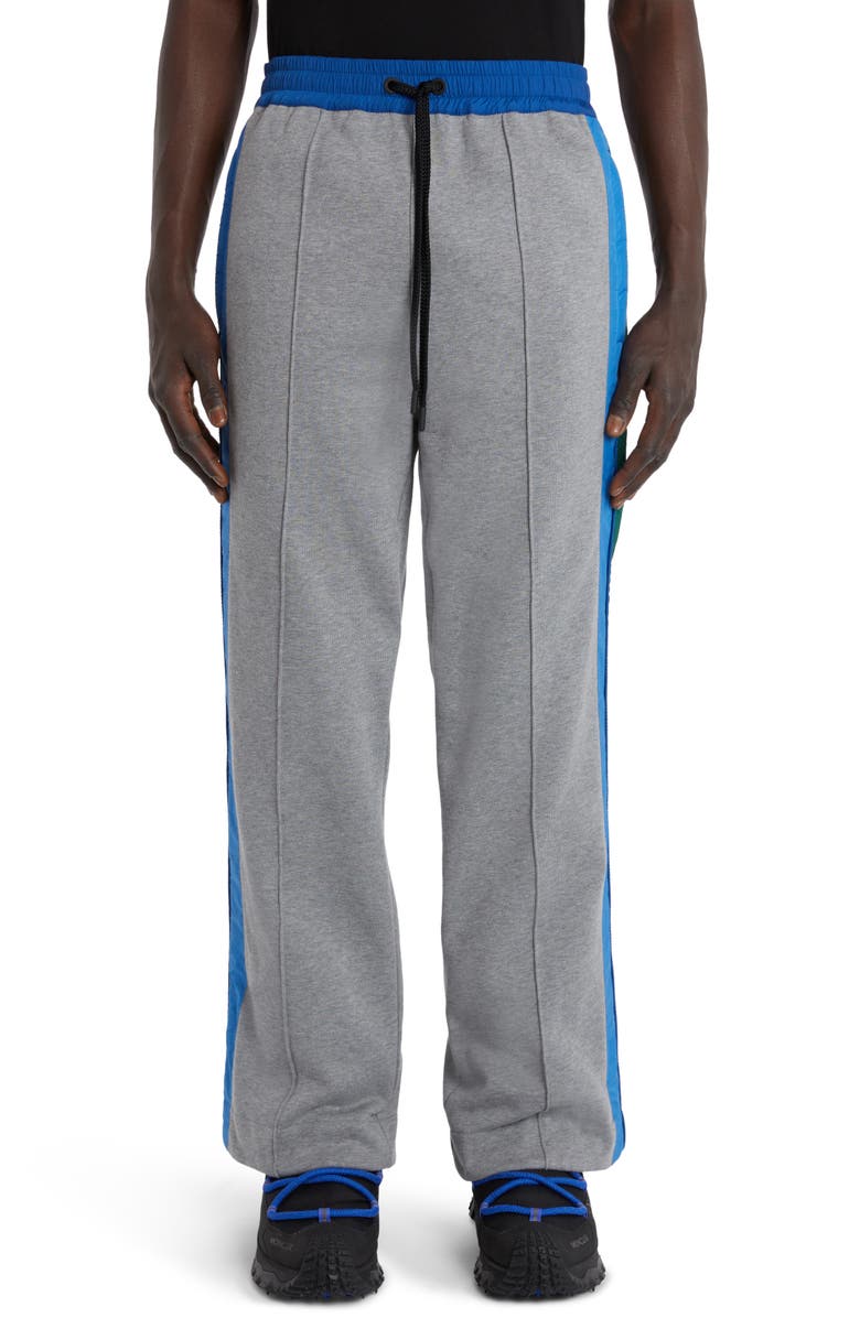 Moncler Grenoble Mixed Media Colorblock Side Stripe Sweatpants, Main, color,