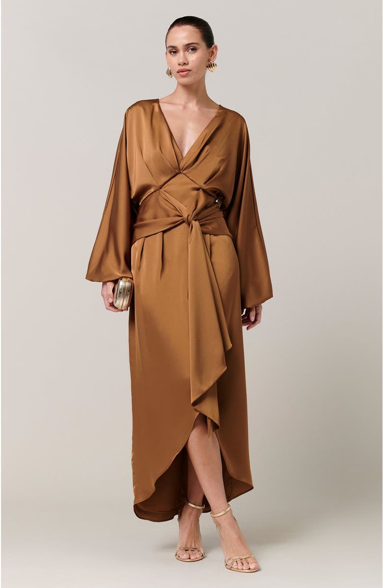 SAVEL Irena Midi Dress, Alternate, color, Bronze