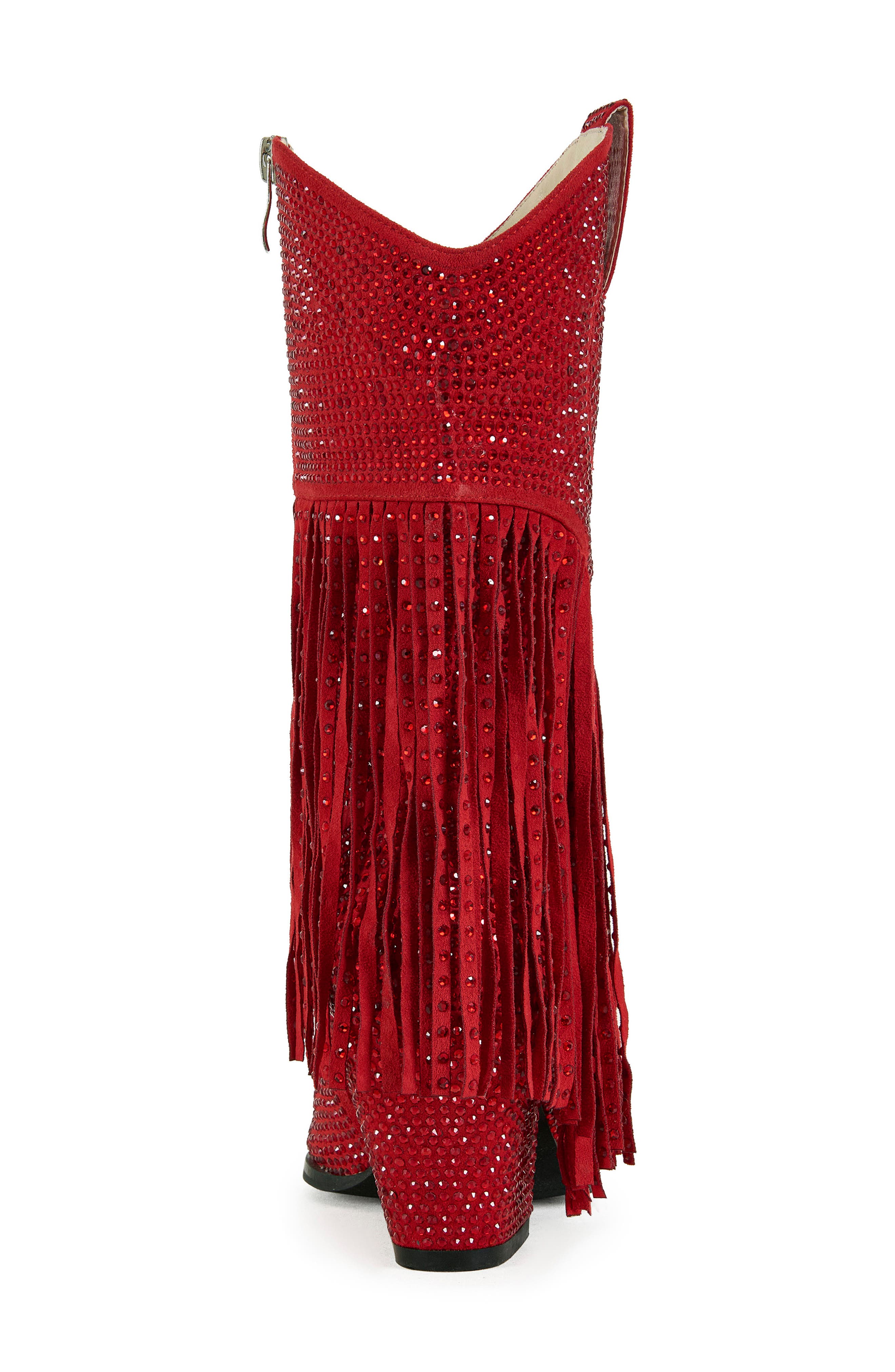 AZALEA WANG Greia Pointed Toe Western Boot, Alternate, color, Red