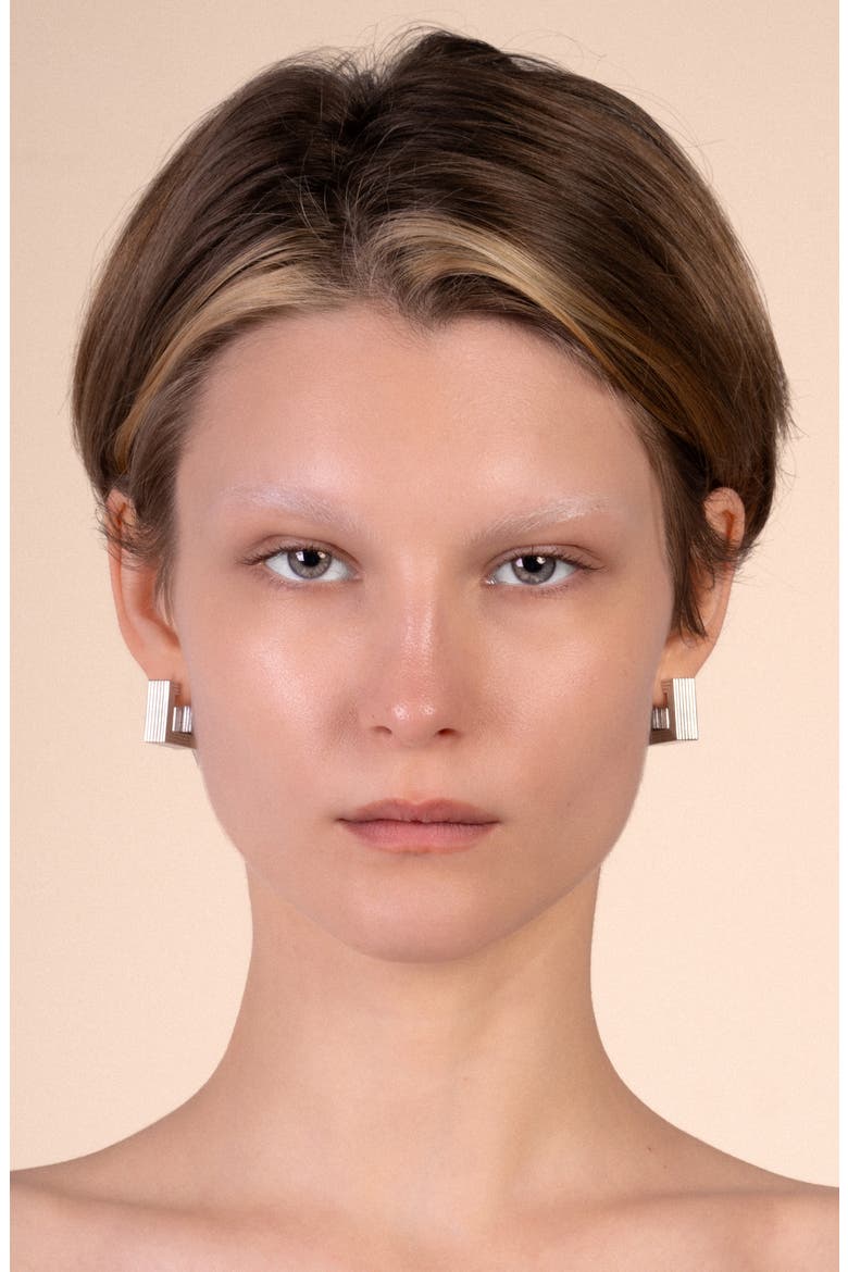 Small Aurelia Hoop Earrings, Alternate, color, SILVER