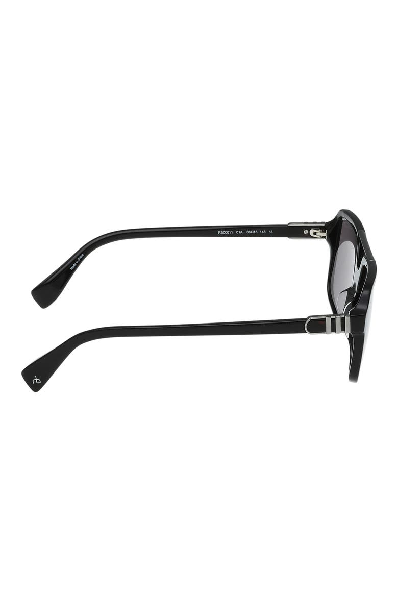 56mm Navigator Sunglasses, Alternate, color, SHINY BLACK / SMOKE LENSES