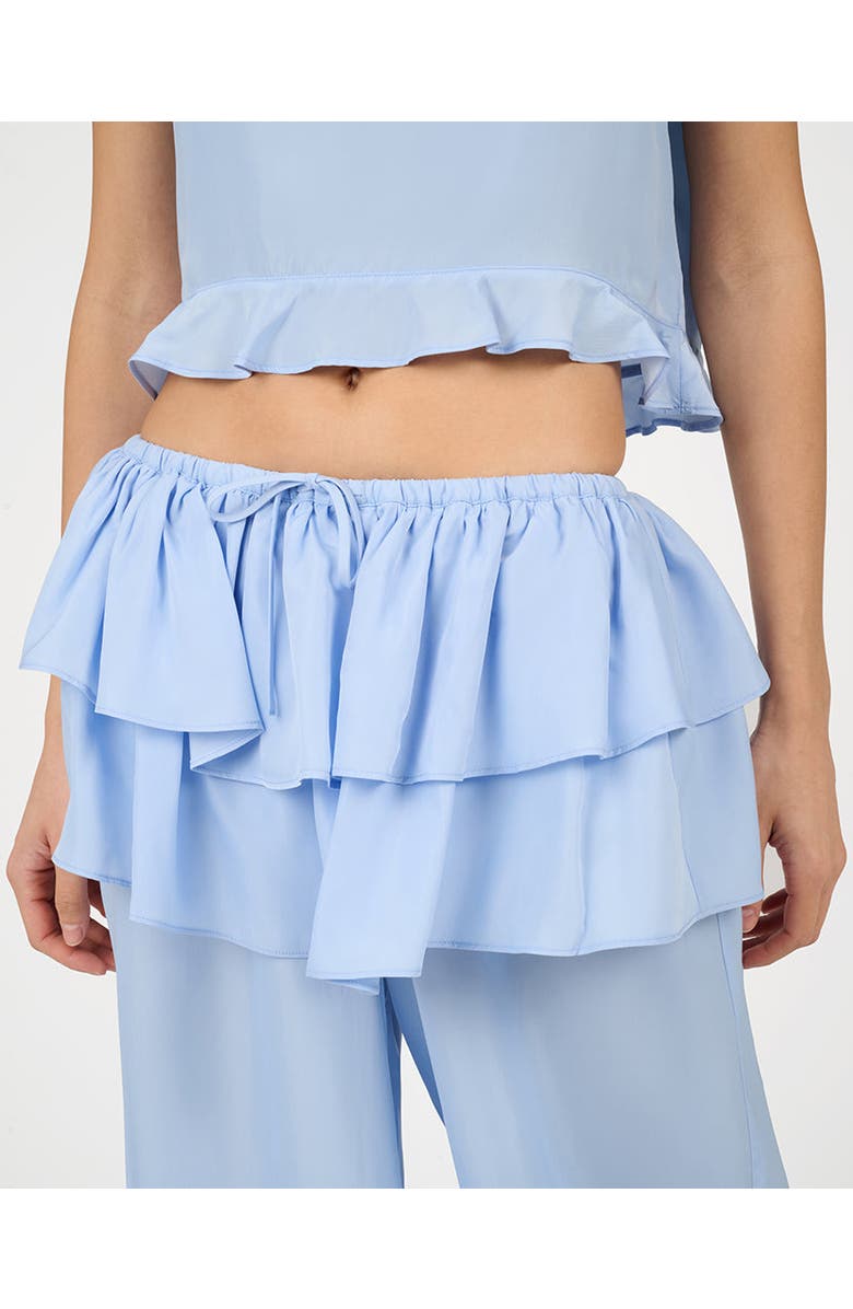 WeWoreWhat Ruffle Waist Flare Pant, Alternate, color, Sky