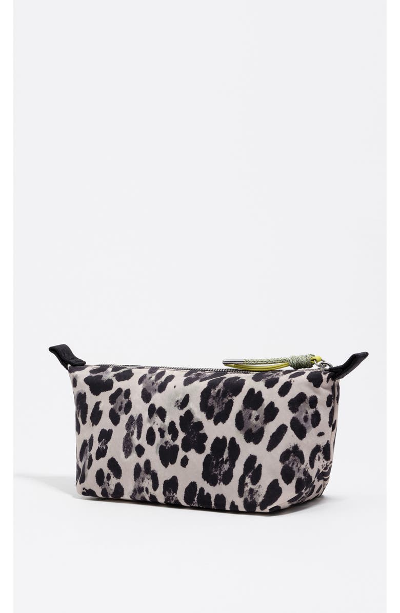 Bimba y Lola Gray Leopard Print Nylon Make-Up Case, Alternate, color, Leopard Grey