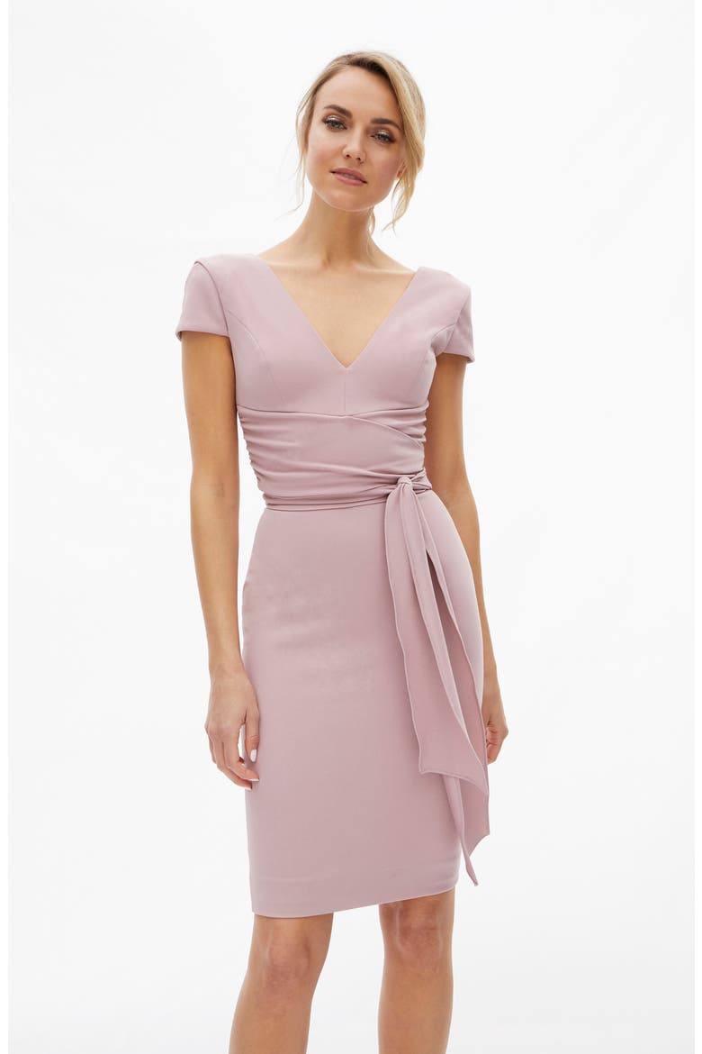Dana Wrap Waist Cocktail Dress, Alternate, color, LIGHT MAUVE