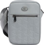 Lacoste Nomogramme Monogram Embossed Faux Leather Messenger Bag
