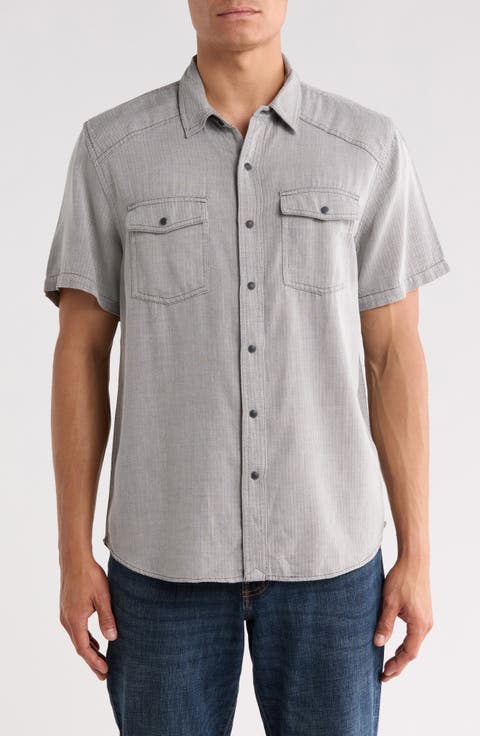 Herringbone Short Sleeve Western Shirt