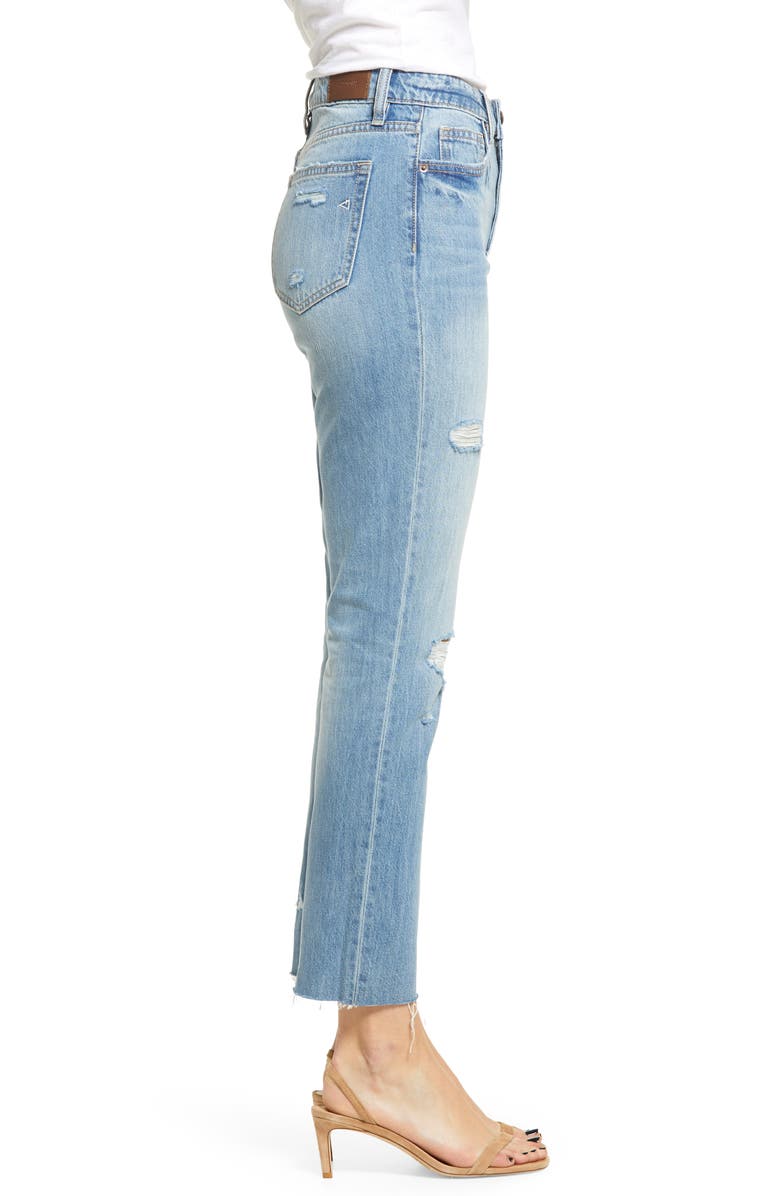 HIDDEN JEANS Distressed High Waist Ankle Straight Leg Jeans, Alternate, color,