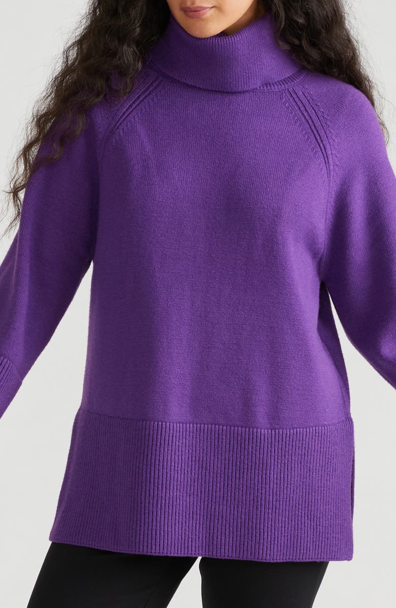 Universal Standard Yolanda Turtleneck Sweater, Main, color, Grape