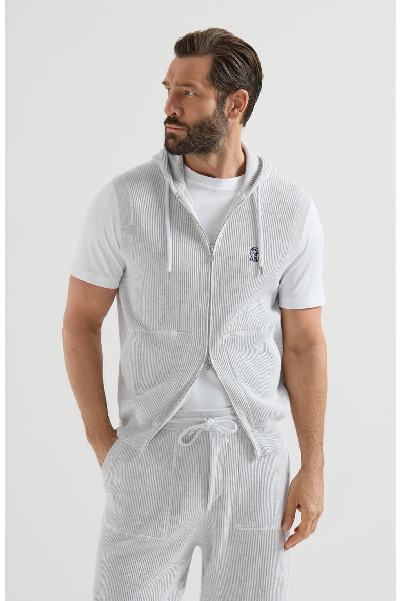 Cotton knit vest, Main, color, Fog