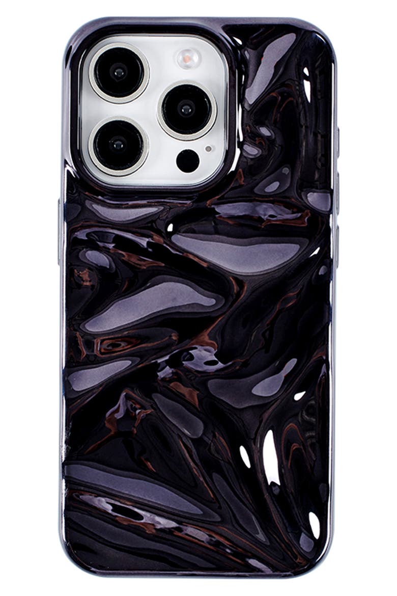Black Crinkle iPhone 15 Pro Max Case, Main, color, BLACK
