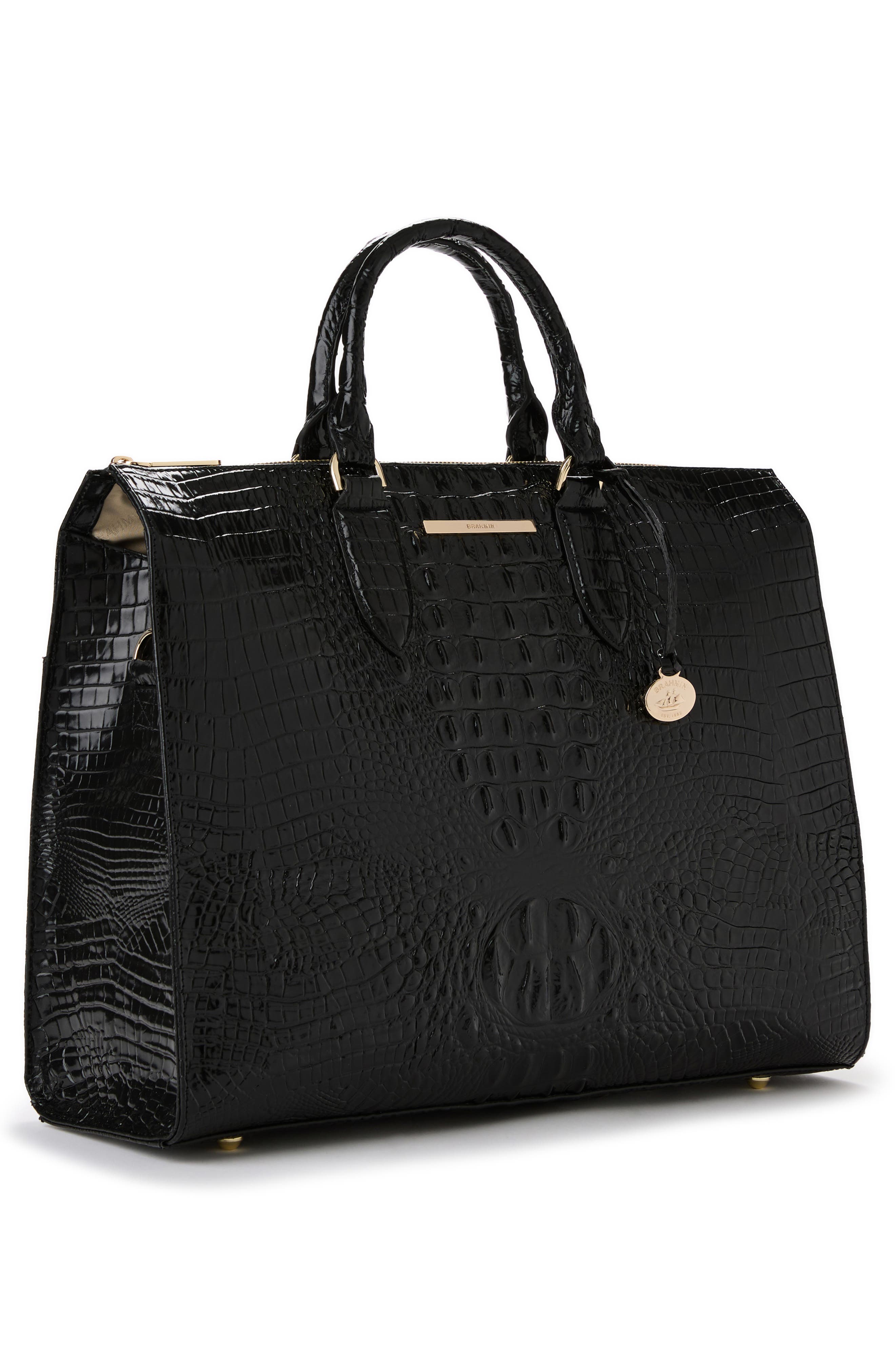 Brahmin Business Croc Embossed Leather Tote, Alternate, color, 
