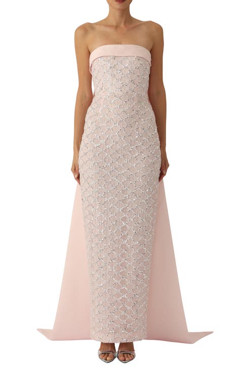 Amal Beaded Cape Dress