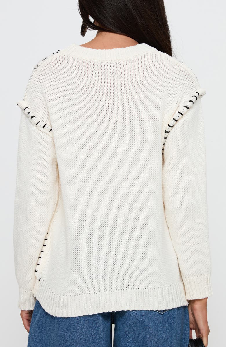 Princess Polly Change the Weather Stitch Detail Crewneck Sweater, Alternate, color, 