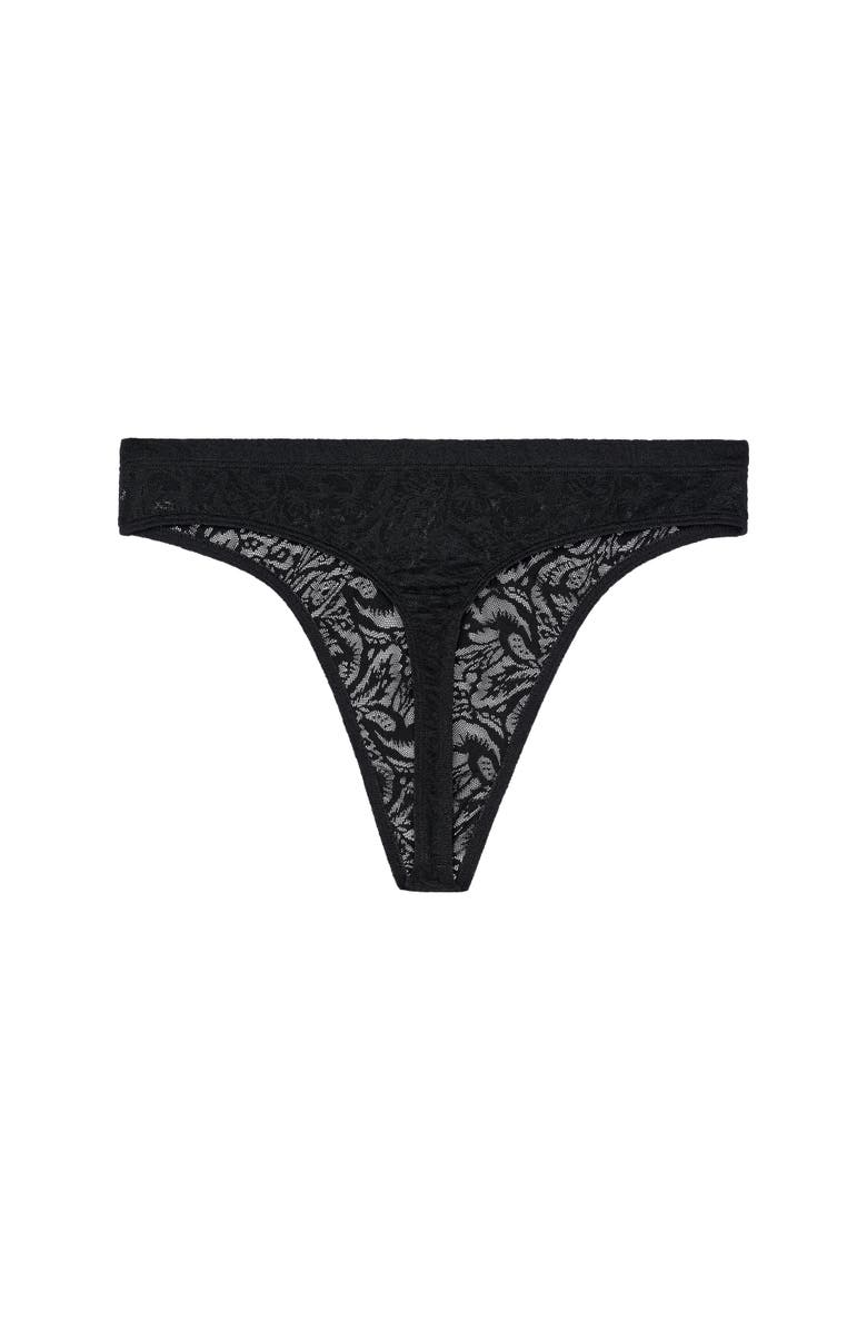 HOM Free Cut Lace Thong, Alternate, color, Black