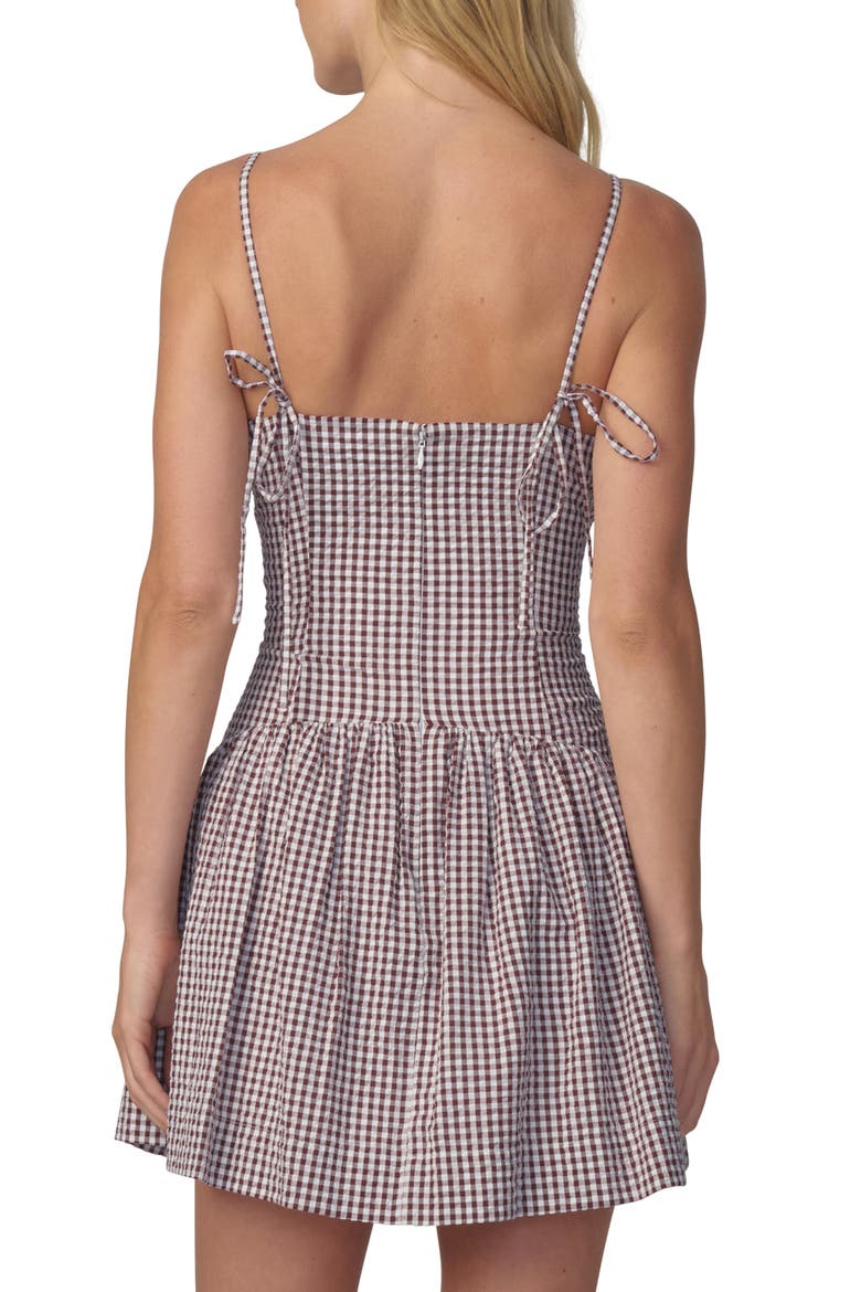 The Mara Check Minidress, Alternate, color, MACCHIATO GINGHAM
