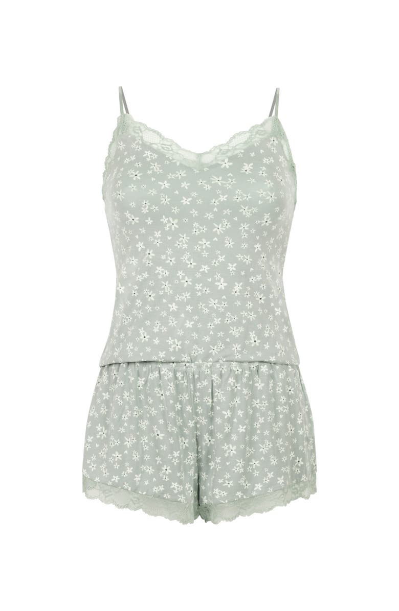Hunkemöller Lace Jersey Pyjama Set, Alternate, color, Hkm Green