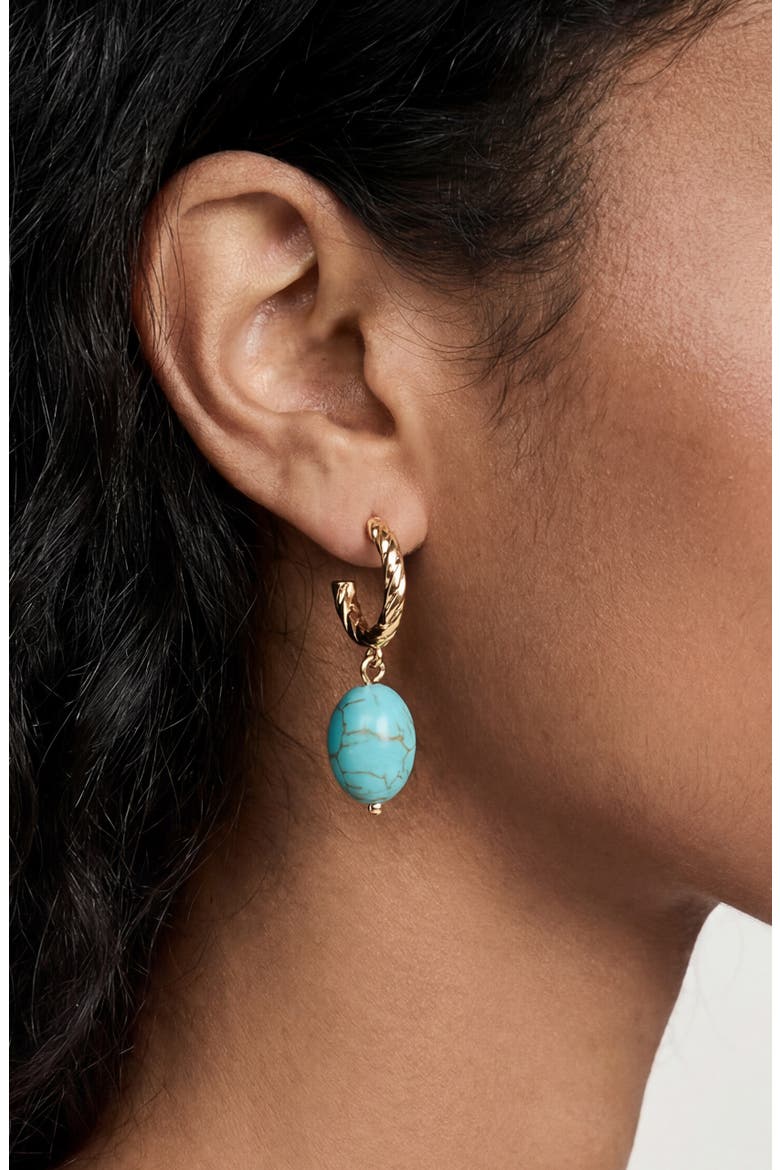 Synthetic Turquoise Drop Earrings, Alternate, color, TURQUOISE