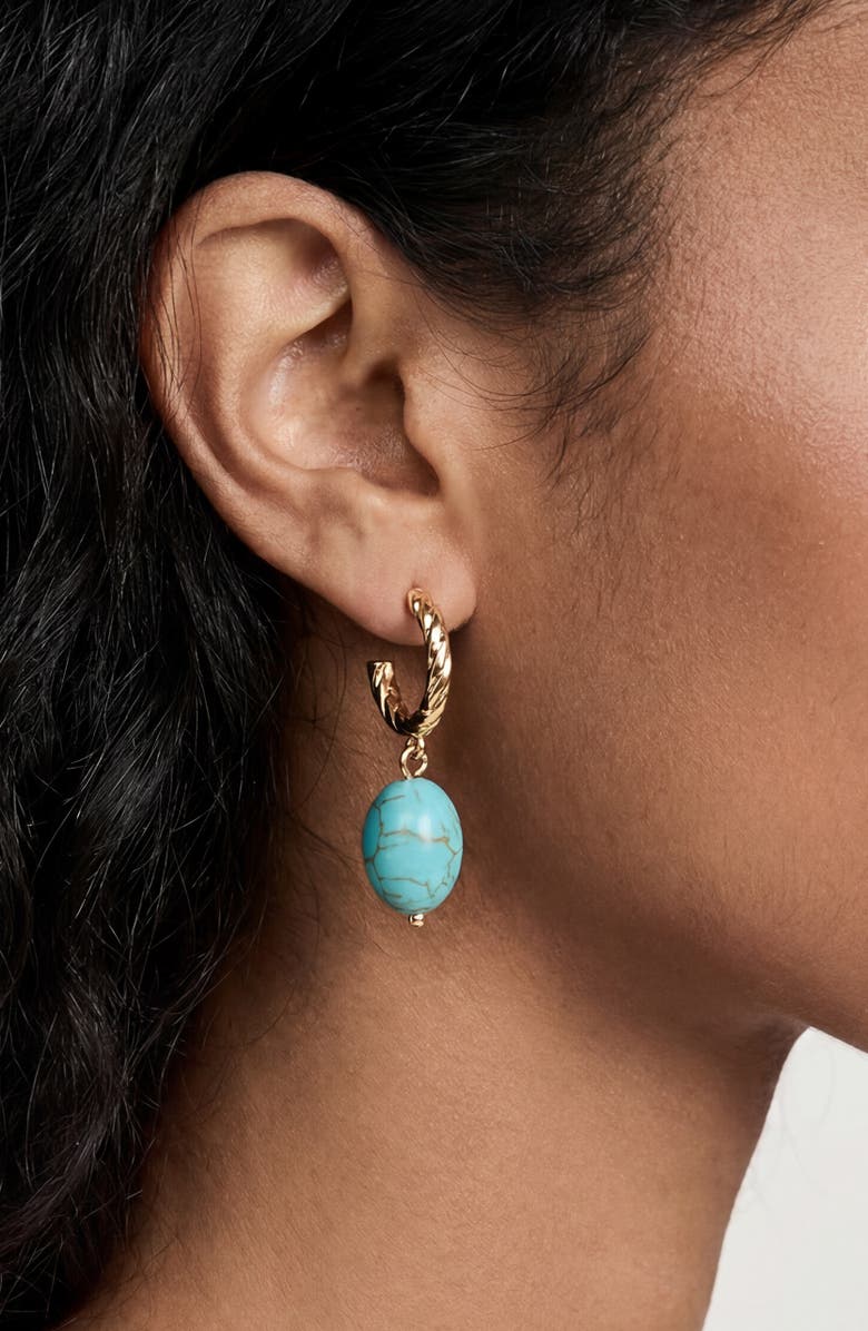 Ettika Synthetic Turquoise Drop Earrings, Alternate, color, 