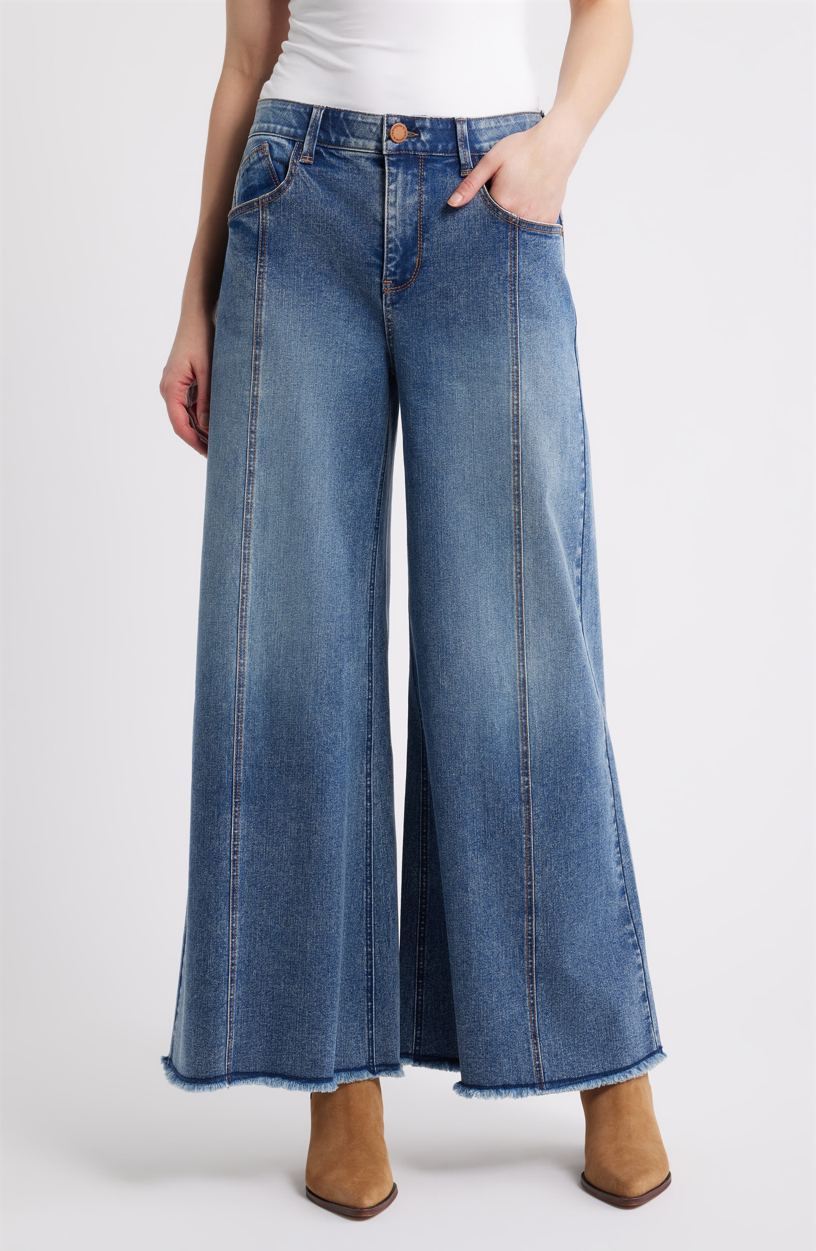 Wit & Wisdom Skyrise Roundup Seamed Super Wide Leg Jeans