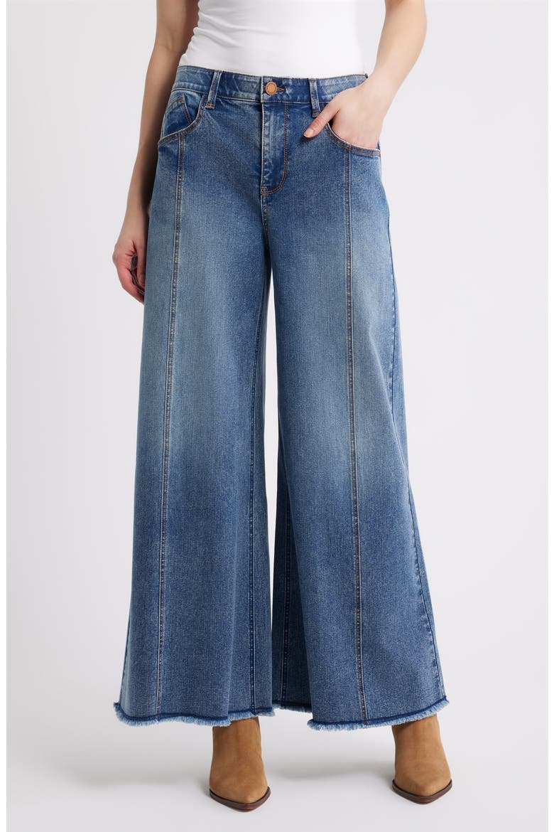 Skyrise Roundup Seamed Super Wide Leg Jeans, Main, color, MID BLUE ARTISANAL