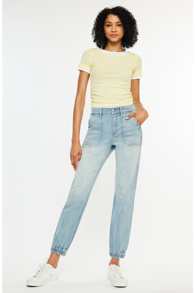 Chelly High Rise Light Wash Jogger, Alternate, color, Light Wash