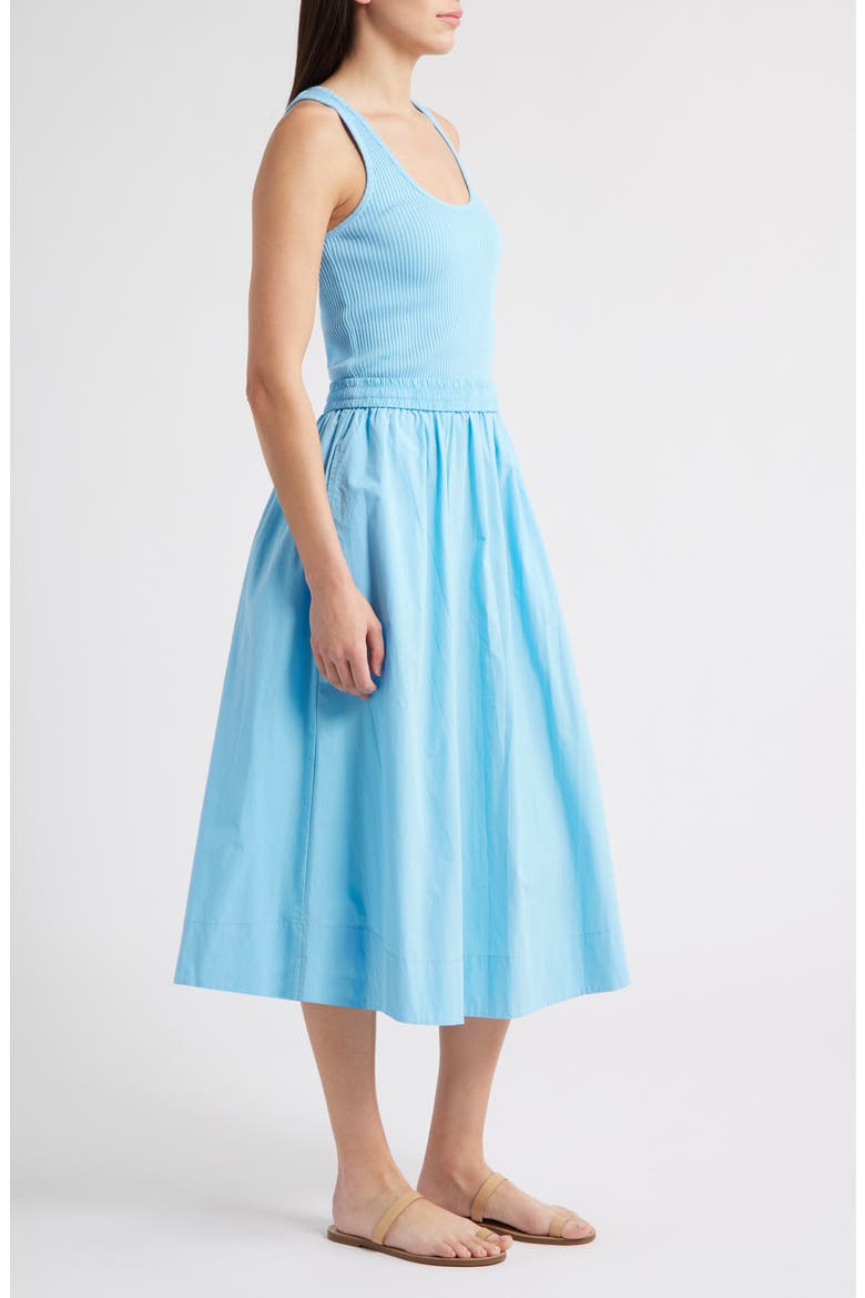 Sadelle Mixed Media Midi Dress, Alternate, color, DAY DREAM