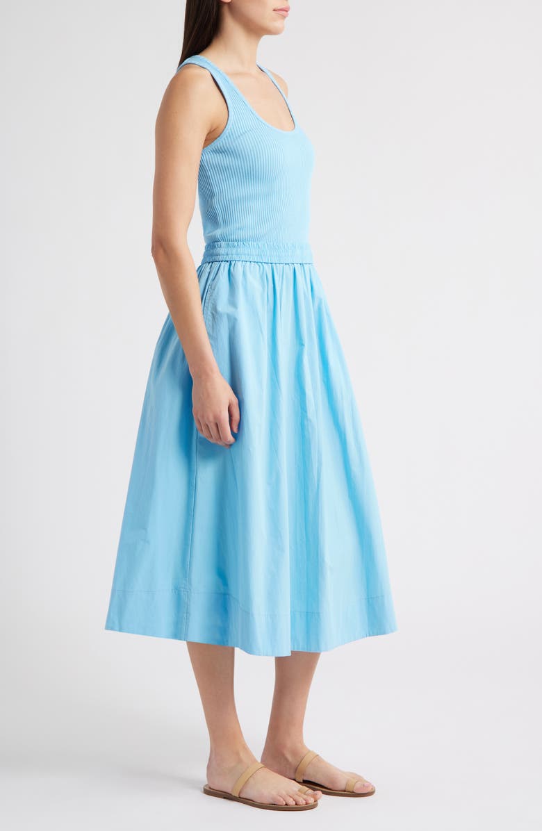 Nation LTD Sadelle Mixed Media Midi Dress, Alternate, color, Day Dream