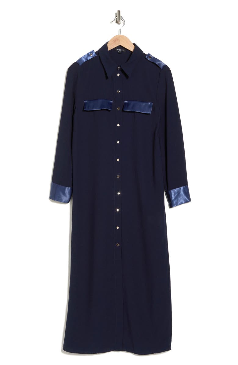AREA STARS Gara Midi Shirtdress, Alternate, color, Navy