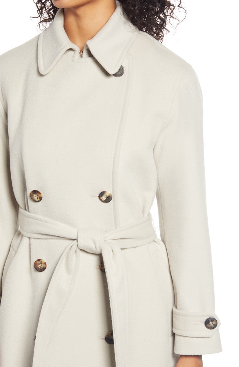 Fleurette Wool Double Breasted Trench Coat, Alternate, color, 