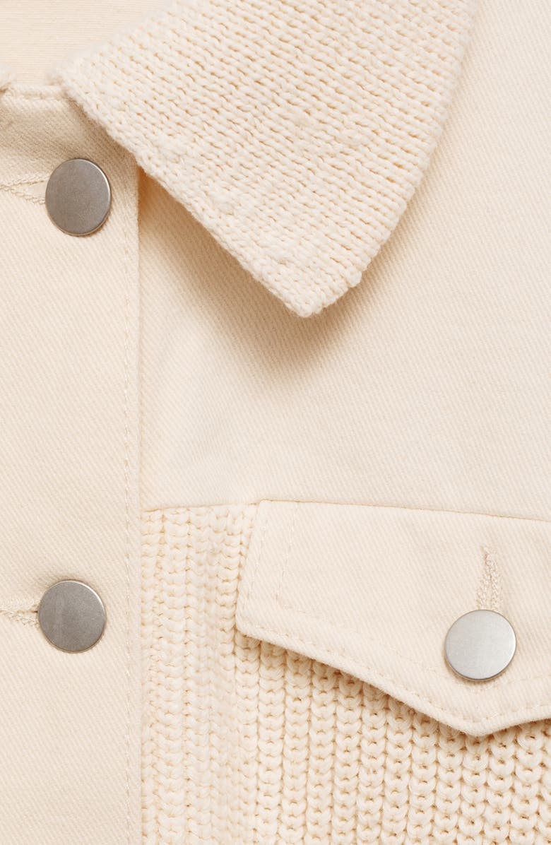 MANGO Mixed Media Knit Jacket, Alternate, color, 