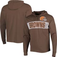 '47 Men's '47 Brown Cleveland Browns Field Franklin Hooded Long Sleeve T-Shirt