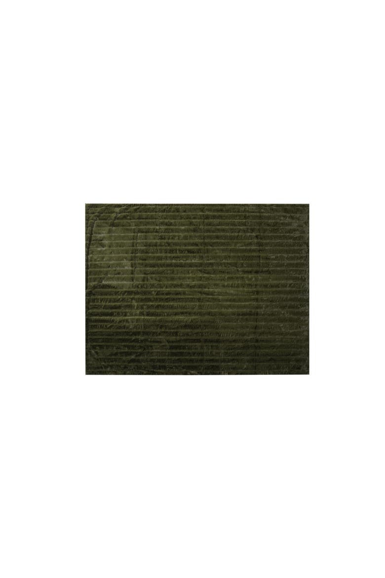 Faux Fur and Velvet Throw Blanket, Green, Main, color, Green