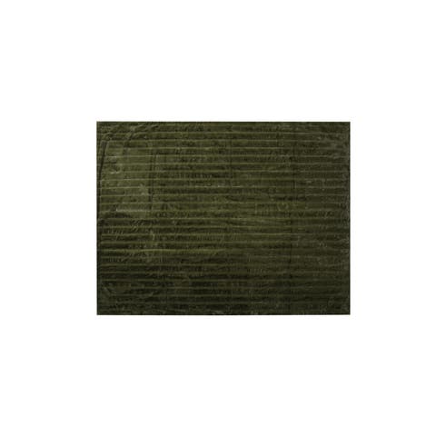 Faux Fur and Velvet Throw Blanket, Green