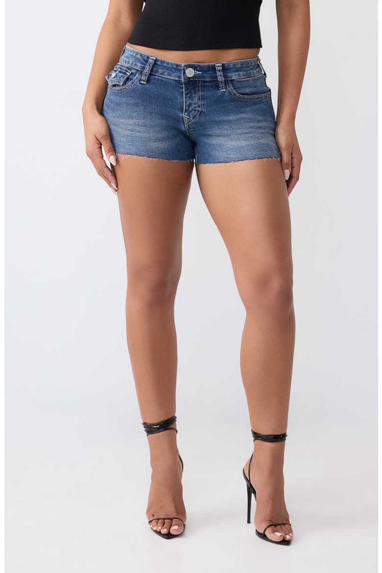 Joey Low Rise Flap Shorts, Main, color, MEDIUM OCEAN STORM WASH