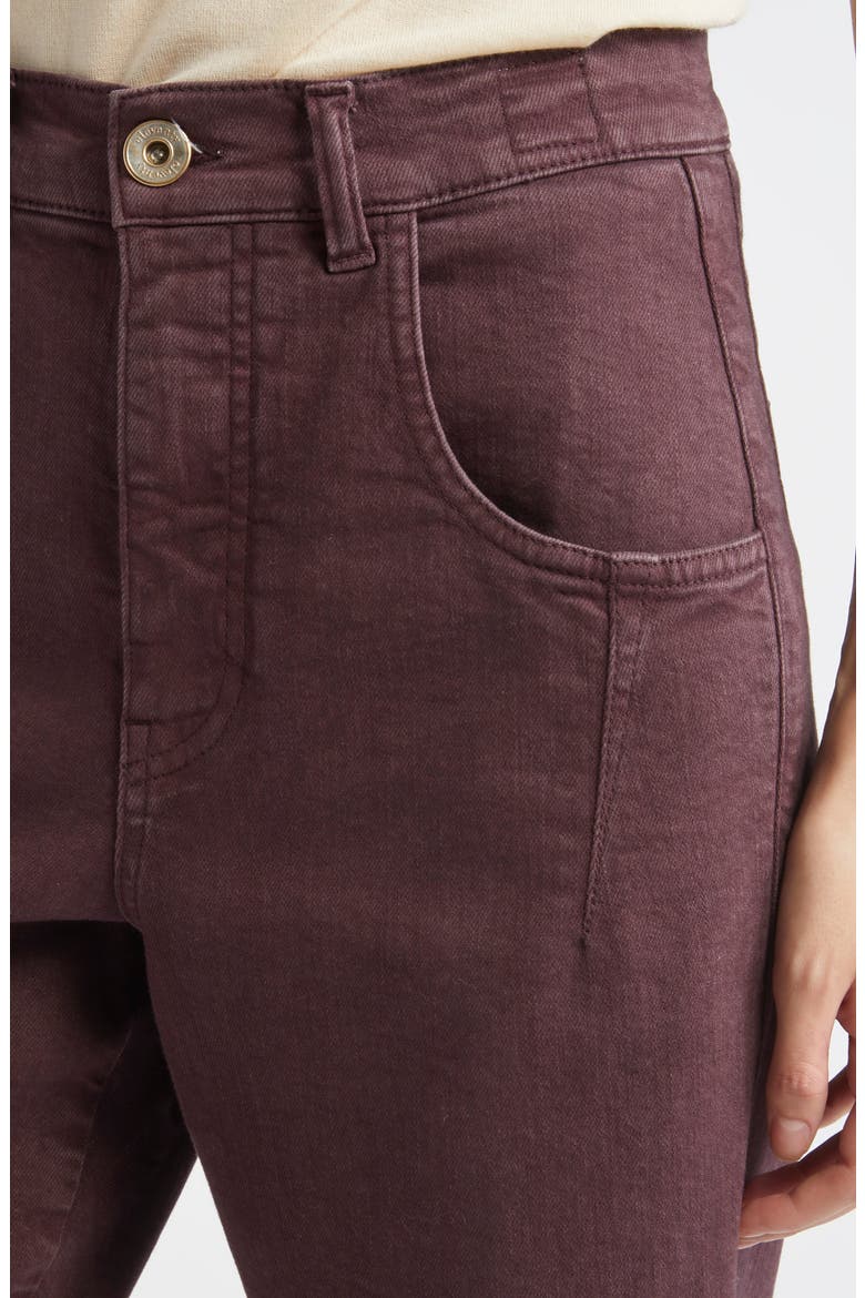 Crop Straight Leg Jeans, Alternate, color, BORDEAUX