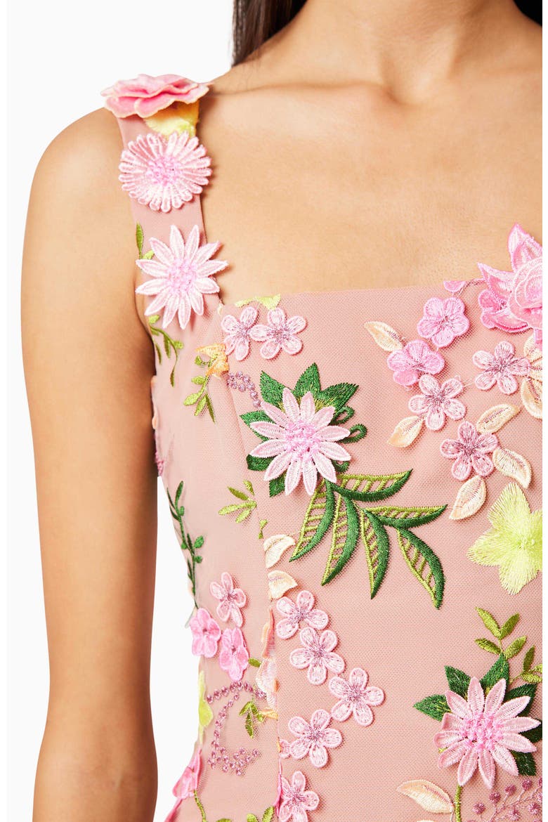 Aella Floral Appliqué Cocktail Minidress, Alternate, color, PINK MULTI