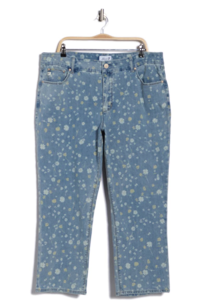 Tummyless Floral Ankle Straight Leg Jeans, Main, color, DAISY DISCHARGE