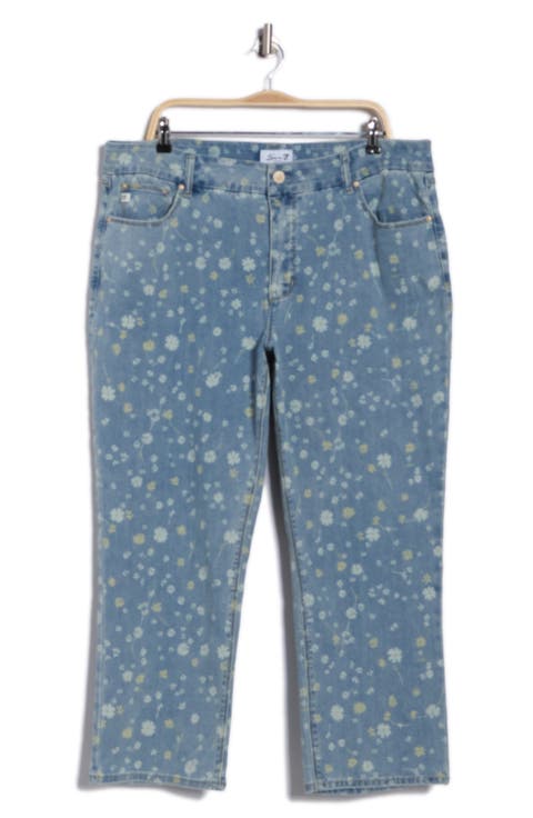 Tummyless Floral Ankle Straight Leg Jeans (Daisy Discharge) (Plus)