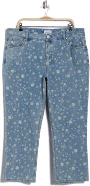 Seven7 Tummyless Floral Ankle Straight Leg Jeans