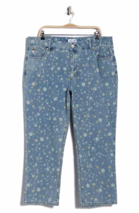 Seven7 Tummyless Floral Ankle Straight Leg Jeans